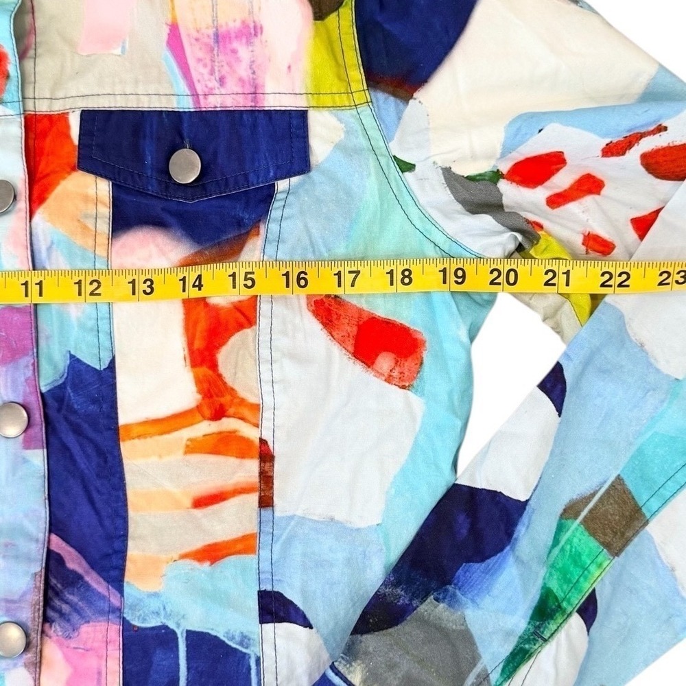 Claire Desjardins Abstract Art Jacket Cotton Wearable Art Resortwear Medium - Picture 5 of 9